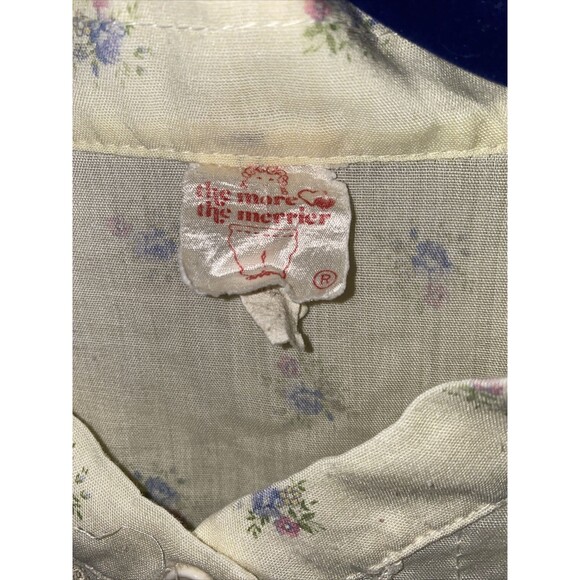 Vintage ruffle lace Floral Shirt Blouse Lace dainty 70s lagen fairy coquette - Picture 3 of 11